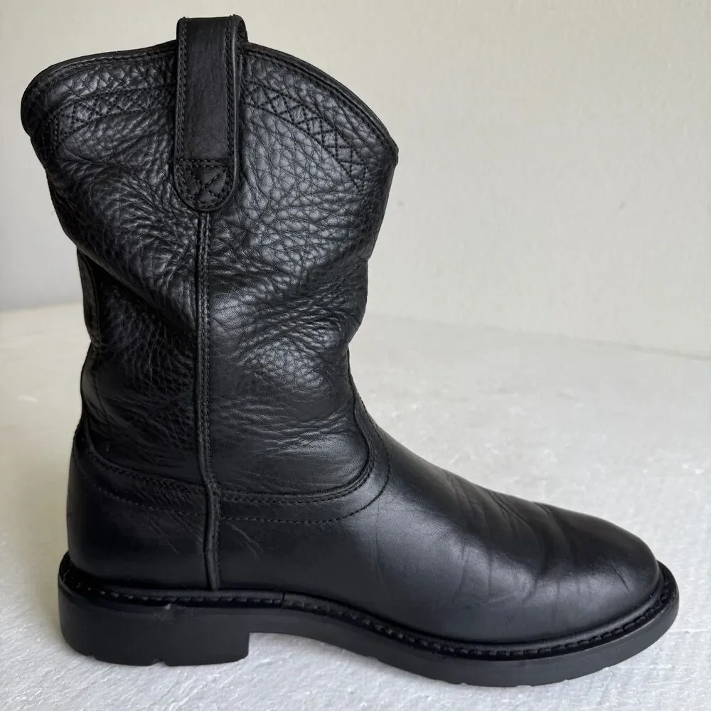 Ariat Sierra Work Boots Men's Size 11D Black Leather Slip & Oil Resisting